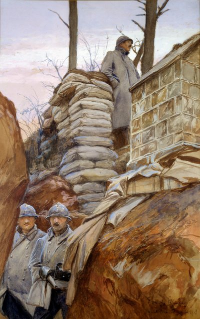 El puesto de observación de Mont Renault (abril de 1918) de Francois Flameng