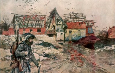 Las ruinas de Ablain-Saint-Nazaire, Artois, Francia, 18 de diciembre de 1915, 1926 de Francois Flameng