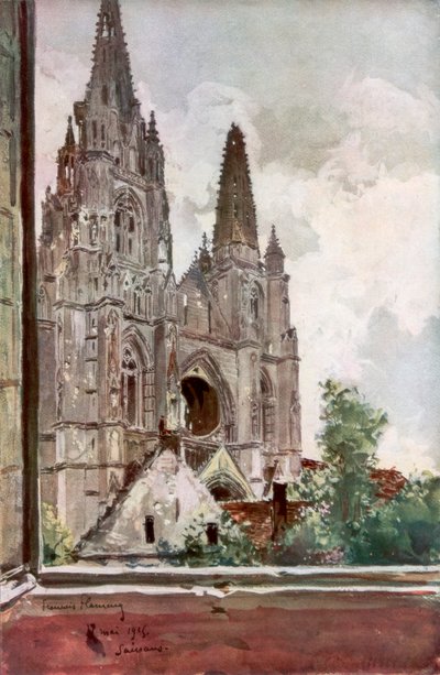 Las Ruinas de la Abadía de Saint Jean des Vignes, Soissons, Francia, 17 de mayo de 1915, 1926 de Francois Flameng