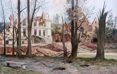 Las ruinas de una casa, Soupir, Primera Guerra Mundial, abril 1917 de Francois Flameng