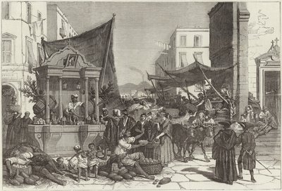 Una calle en Nápoles (grabado) de Francois Fortune Antoine (after) Ferogio