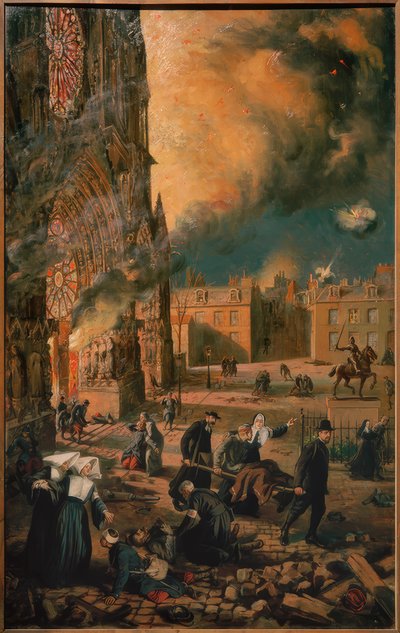 Catedral de Reims en llamas de Francois Fournier Sarloveze