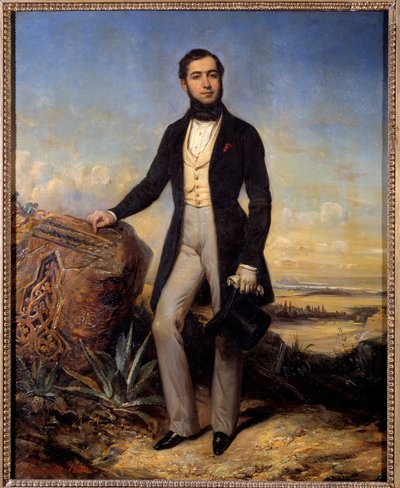 Retrato de Ferdinand de Lesseps (1805-1894), diplomático y empresario francés de Francois Gabriel Guillaume Lepaulle