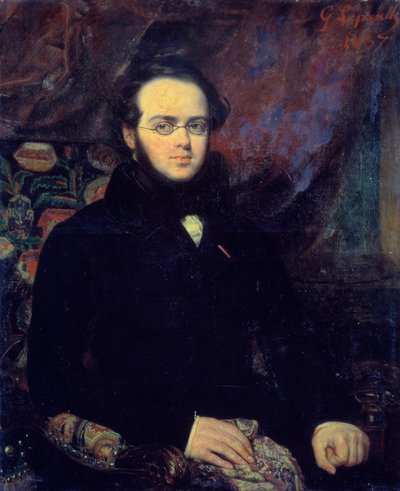 Retrato del compositor francés Jacques Fromental Levy, conocido como Halévy (1799-1862) de Francois Gabriel Guillaume Lepaulle