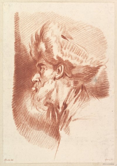 Sin título, cabeza de un hombre con turbante, mediados del siglo XVIII a principios del siglo XIX de Francois Gonord