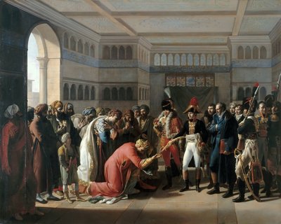 Bonaparte presenta el sable al comandante militar de Alejandría, julio 1798 de Francois Henri Mulard
