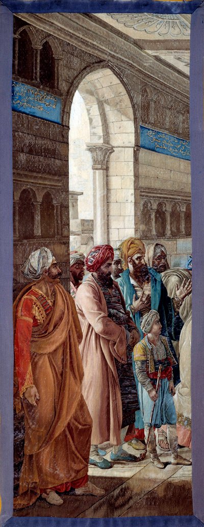 Campaña de Egipto (1798-1801): El General Napoleón Bonaparte presenta una espada al jefe militar Mohammed El Koraim, gobernador de Alejandría, para honrar el valor con el que defendió su ciudad de Francois Henri Mulard