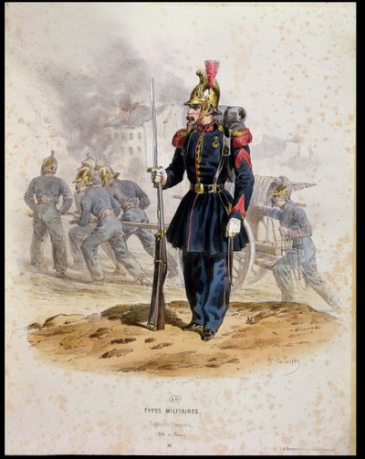Bomberos de París (Sapeurs-Pompiers) 1860 de Francois Hippolyte Lalaisse