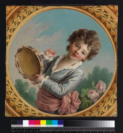 Niño con pandereta, 1772 de Francois Hubert Drouais
