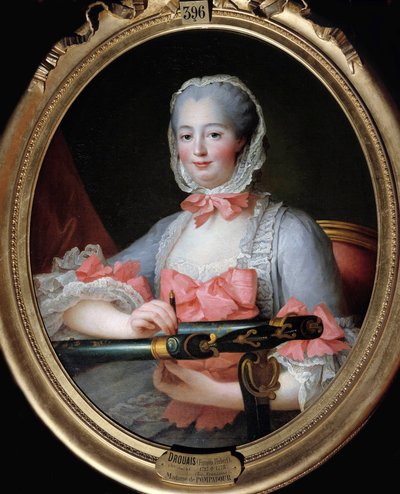 Retrato de Jeanne Antoinette Poisson, Marquesa de Pompadour (conocida como Madame de Pompadour) de Francois Hubert Drouais