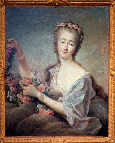 Retrato de Madame du Barry en Flore (Jeanne Becu, Condesa de Barry) de Francois Hubert Drouais