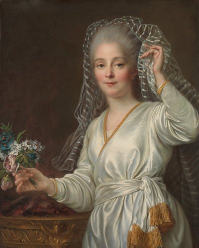 Retrato de una joven como una virgen vestal de Francois Hubert Drouais