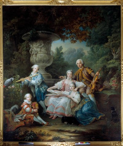 La familia de Louis François du Bouchet, Marqués de Sourches y Gran Prévot de Francia de Francois Hubert Drouais