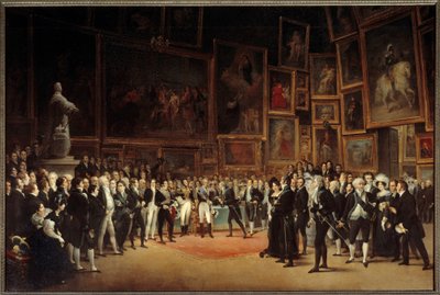 El rey Carlos X (1757-1836) distribuyendo premios a los artistas después de la exposición de 1824 Pintura de François Joseph Heim (1787-1865) 1827 de François Joseph Heim