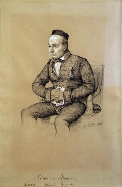 Retrato de Charles Auguste Sainte Beuve (1804-1869), crítico literario y escritor francés. Dibujo de François Joseph Heim (1787-1865) de François Joseph Heim
