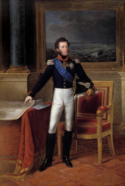 Retrato de cuerpo entero de Luis Antonio de Artois Duque de Angulema (1775-1844) General del Ejército de España. Pintura de François Joseph Kinson (Kinsoen) (1771-1839) 1825 de Francois Josephe Kinson