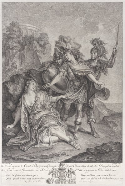 Rinaldo abandonando a Armida, 1720-62. de Francois Joullain