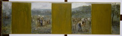 Boceto para el ayuntamiento de Nogent-sur-Marne: Escenas rurales de Francois Lafon