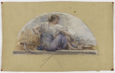 Boceto para el comedor del Hôtel de Ville de París, Vendimia o Verano de Francois Lafon