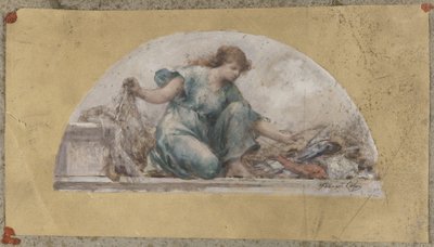 Boceto para el comedor del Hôtel de Ville de París, La Pêche de Francois Lafon