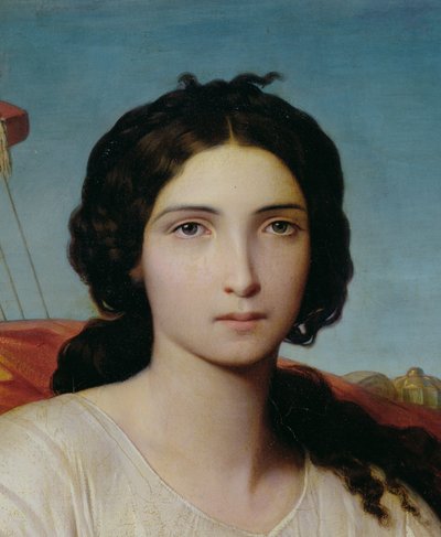 Ester como una odalisca, (detalle), 1844 de Francois Leon Benouville