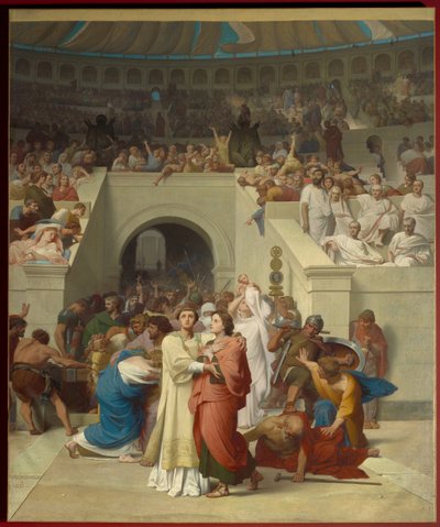 Los mártires cristianos entrando al anfiteatro de Francois Leon Benouville