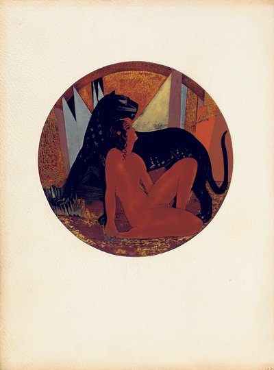 Mowgli y Bagheera, ilustración de 