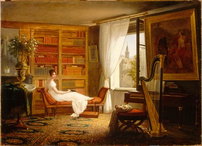Salón de Madame Récamier en la Abbaye-aux-Bois, 1826 de Francois Louis Dejuinne