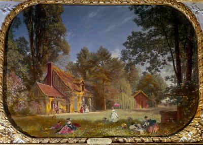 Vista del caserío de Chantilly de Francois Louis Francais
