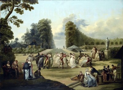 Baile en los Jardines de Tivoli, París de Francois Louis Joseph Watteau