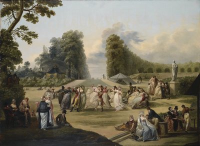 Baile en los Jardines de Tivoli, París, 1799 de Francois Louis Joseph Watteau