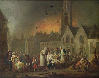 La Gran Plaza en Lille durante el asedio de 1792, 1794 de Francois Louis Joseph Watteau