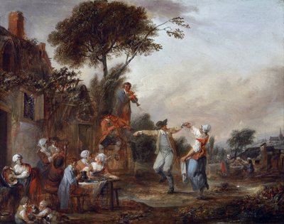 Fiesta en el pueblo de Francois Louis Joseph Watteau