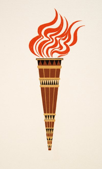 Antorcha ardiente de Prometeo Encadenado de Esquilo, pub. 1941 de Francois Louis Schmied