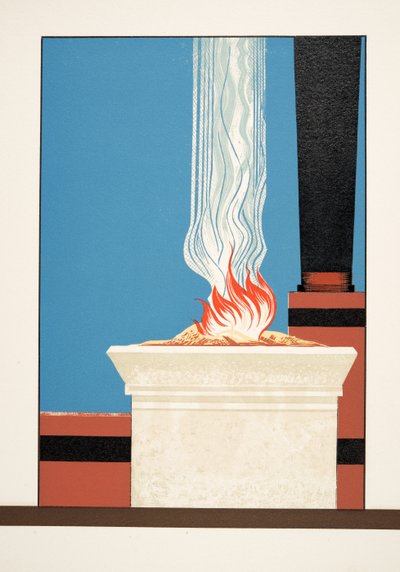 Antorcha ardiente de Prometeo Encadenado de Esquilo, pub. 1941 de Francois Louis Schmied