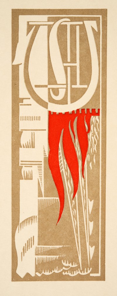 Ilustración gráfica de Prometeo encadenado de Esquilo, pub. 1941 (impresión pochoir) de Francois Louis Schmied