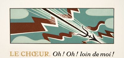 Ilustración gráfica de Prometeo Encadenado de Esquilo, pub. 1941 de Francois Louis Schmied