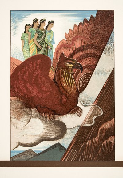 Ilustración de Prometeo Encadenado de Esquilo, pub. 1941 de Francois Louis Schmied