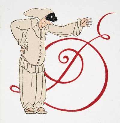Letra D, de Personajes de Comedia, pub. 1922 de Francois Louis Schmied