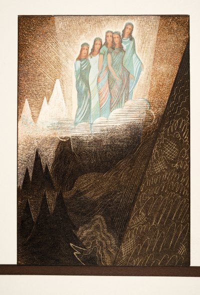 Océanides, Ilustración de Prometeo Encadenado de Esquilo, pub. 1941 de Francois Louis Schmied