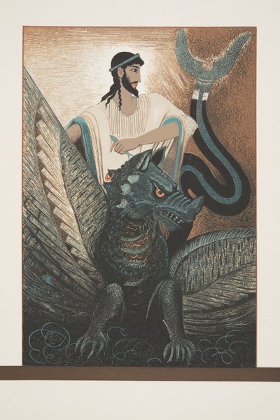 Ulises y el Dragón de Prometeo Encadenado de Esquilo, pub. 1941 de Francois Louis Schmied