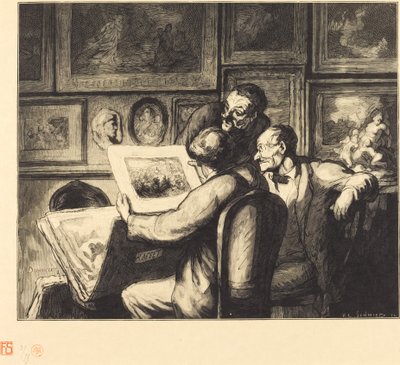 Los Amantes de Estampas de Francois Louis Schmied after Honoré Daumier