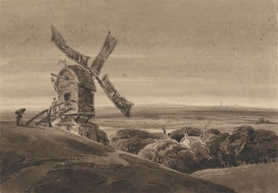 Paisaje con molino de viento de Francois Louis Thomas Francia