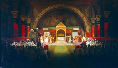 Reunión del Capítulo de los Caballeros Templarios, París, 1147 de Francois Marius Granet