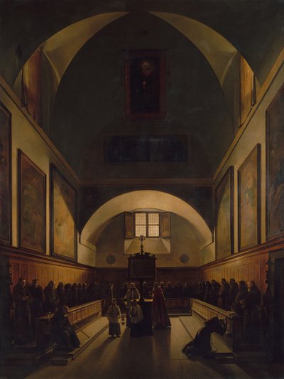 El coro de la iglesia de los capuchinos en Roma de Francois Marius Granet