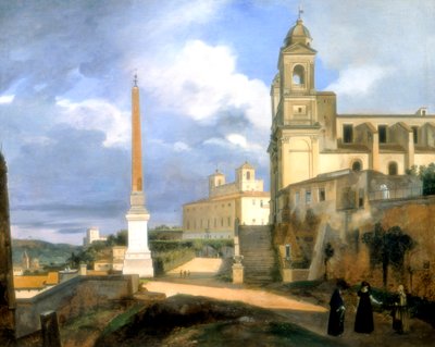La Trinidad de los Montes y la villa de los Médicis, Roma, 1808 de Francois Marius Granet