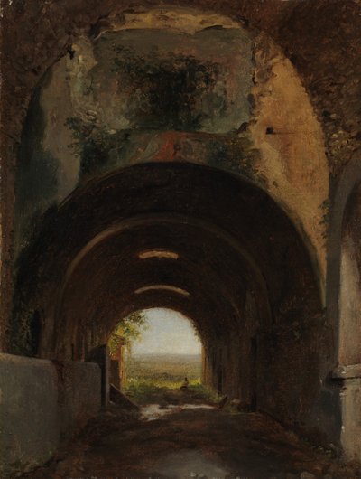 Vista en los establos de la Villa de Mecenas, Tívoli de Francois Marius Granet