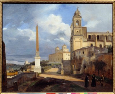 Vista de la Trinité des Monts (Trinità dei Monti) y Villa Médicis en Roma de Francois Marius Granet