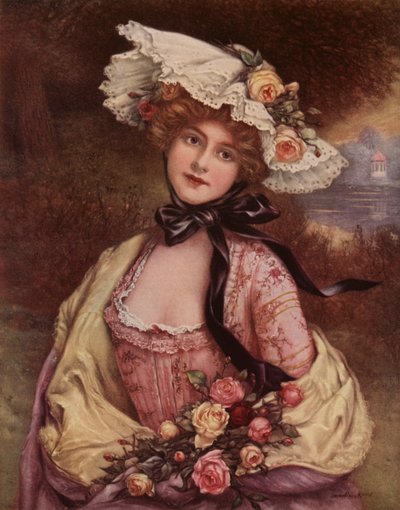 Sus labios con el tono de todas las rosas (litografia de color) de Francois Martin Kavel