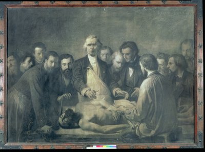 La lección de anatomía del Doctor Velpeau (1795-1867) de Francois Nicolas Augustin Feyen Perrin